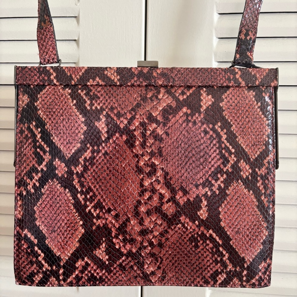 Via Spiga Snakeskin Genuine Leather Bag Vintage Made in Italy - Picture 4 of 10